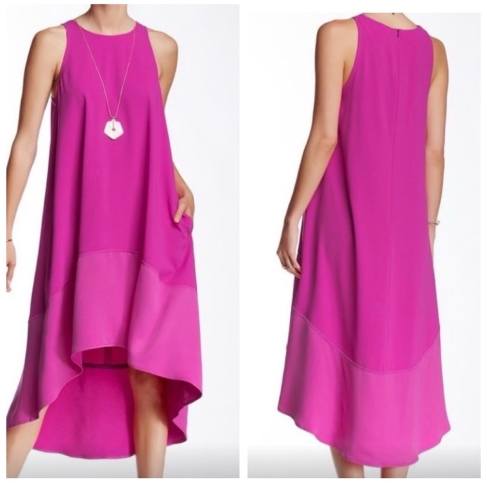 Trina Turk Vibrant Pink High Low Dress